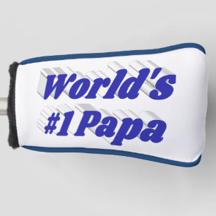 Papa with blue text   golf head cover