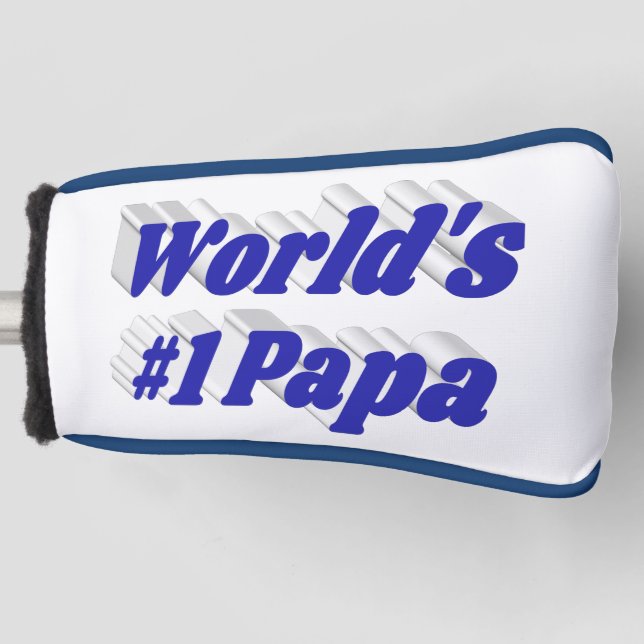 Papa with blue text   golf head cover (Front)