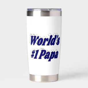 Papa with dark blue half text insulated tumbler