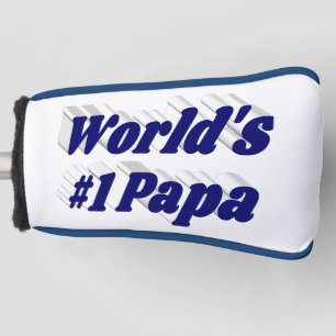 Papa with dark blue text golf head cover