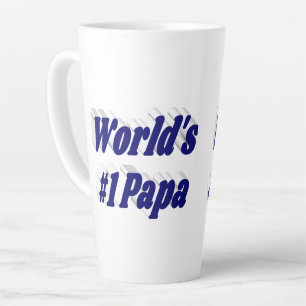 Papa with dark blue text latte mug