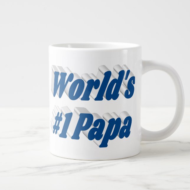 Papa with sea blue half text  giant coffee mug (Right)