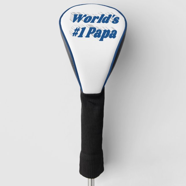 Papa with sea blue text  golf head cover (Front)