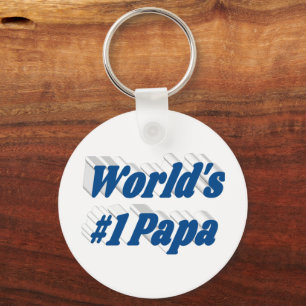 Papa with sea blue text  key ring