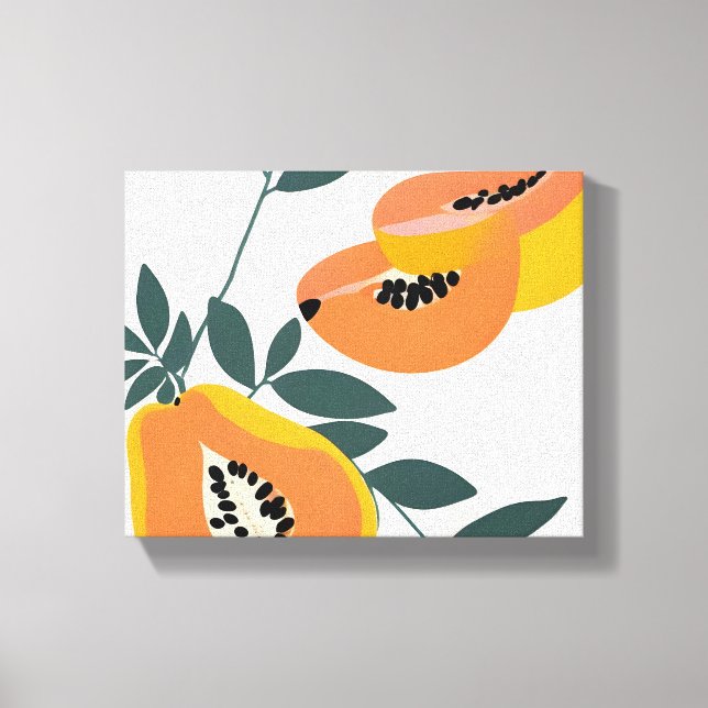 PAPA-YAY! Tropical Fruit Papaya Canvas Print (Front)