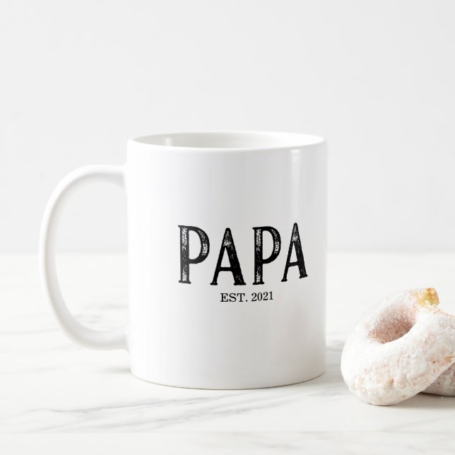 Papa Year Established Coffee Mug (With Donut)