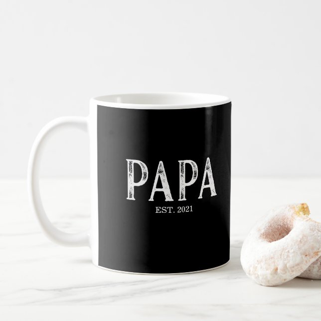 Papa Year Established Coffee Mug (With Donut)