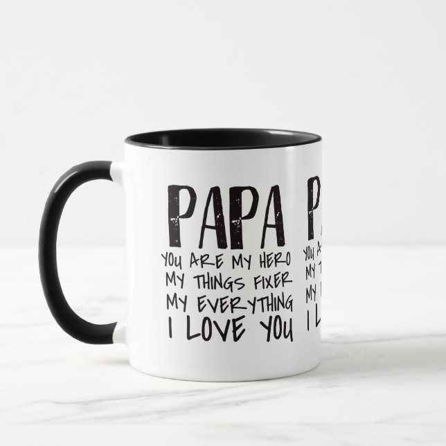 Papa you are my hero mug (Left)