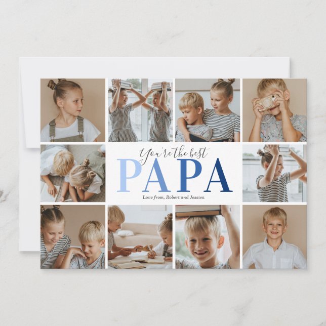 Papa Your The Best Photo Holiday Card (Front)