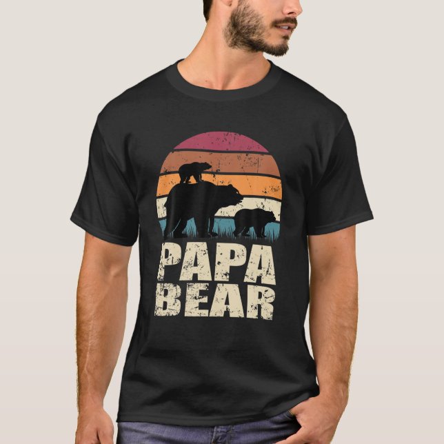 Papabear Bear Twin Newborn Bear Baby - Family Papa T-Shirt (Front)
