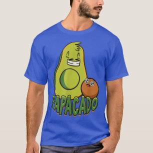 Papacado Dad Daddy Plant Based Green Vegetarian H T-Shirt