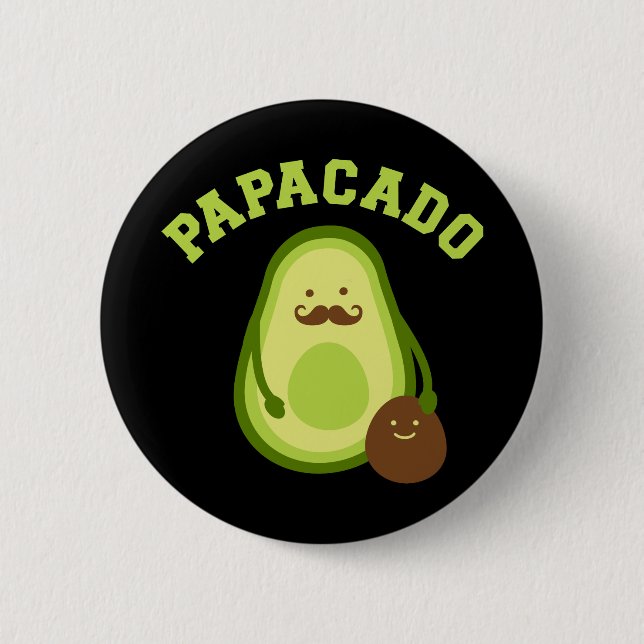 Papacado funny gift new dad or daddy announcement 6 cm round badge (Front)