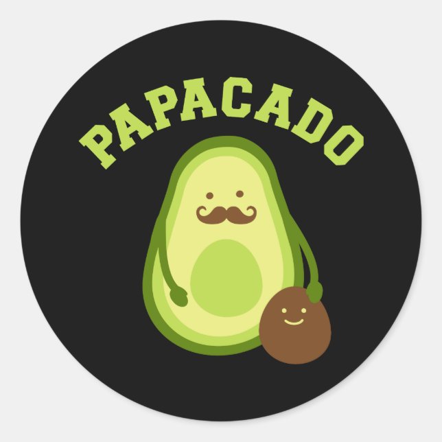 Papacado funny gift new dad or daddy announcement classic round sticker (Front)