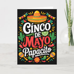 Papacito cinco de mayo sombrero cactus maracas card