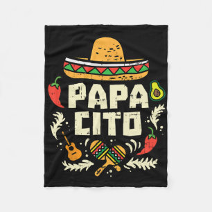 Papacito Family Cinco De Mayo Matchin Couple Mexic Fleece Blanket