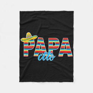 Papacito Serape Mexican Sombrero Cinco De Mayo  Fleece Blanket