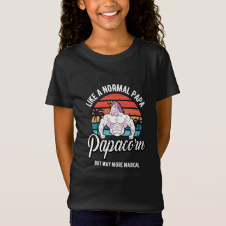 Papacorn Retro Vintage Unicorn Daddy Gym Workout T-Shirt