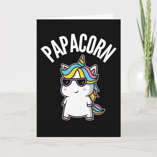 Papacorn Unicorn Dad Rainbow Father's Day Gift Card (Front)