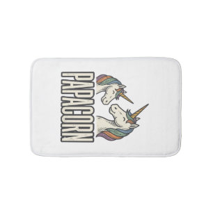 Papacorn Unicorn Dad Vintage Engraving T-Shirt Des Bath Mat