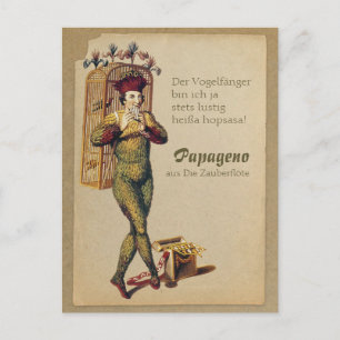 Papageno Zauberflöte Magic flute CC0839 Mozart Postcard