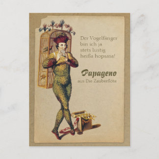 Papageno Zauberflöte Magic flute CC0839 Mozart Postcard