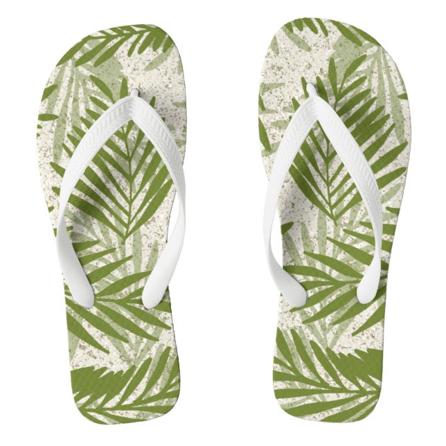 Papakolea Sandy Beach Palms Flip Flops (Footbed)