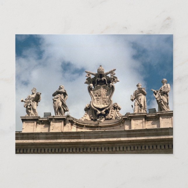 Papal arms over the entrance to St Peter's Postcard (Front)