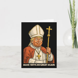 Papal Trump Fun Design With Pope Vestments  Card