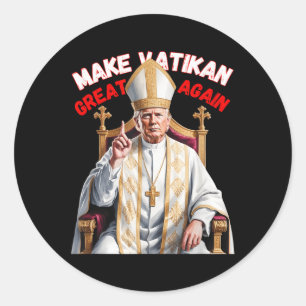 Papal Trump Fun Design With Pope Vestments  Classic Round Sticker