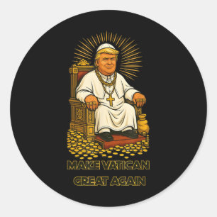 Papal Trump Fun Design With Pope Vestments Classic Round Sticker