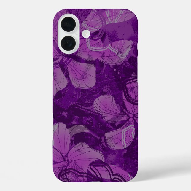 Papaloa Hibiscus Hawaiian Lava Rock Painting Lilac Case-Mate iPhone Case (Back)