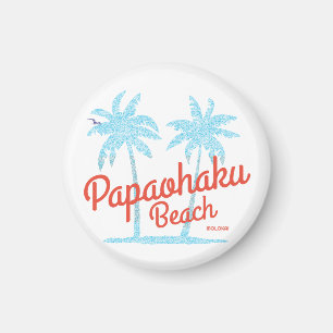 Papaohaku Beach Molokai Hawaii Vintage Coral Blue Magnet