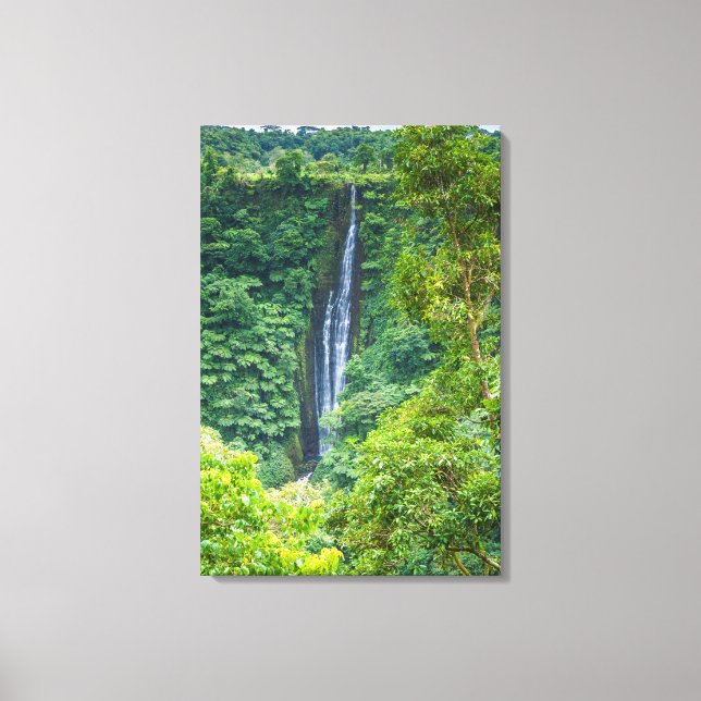 Papapapaitai Waterfall In Jungle Canvas Print (Front)