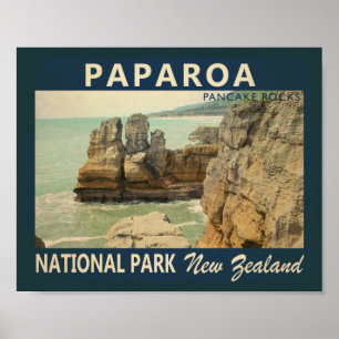 Paparoa National Park New Zealand Vintage  Poster