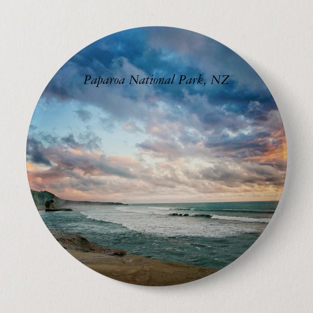 Paparoa National Park, NZ, 10 Cm Round Badge (Front)
