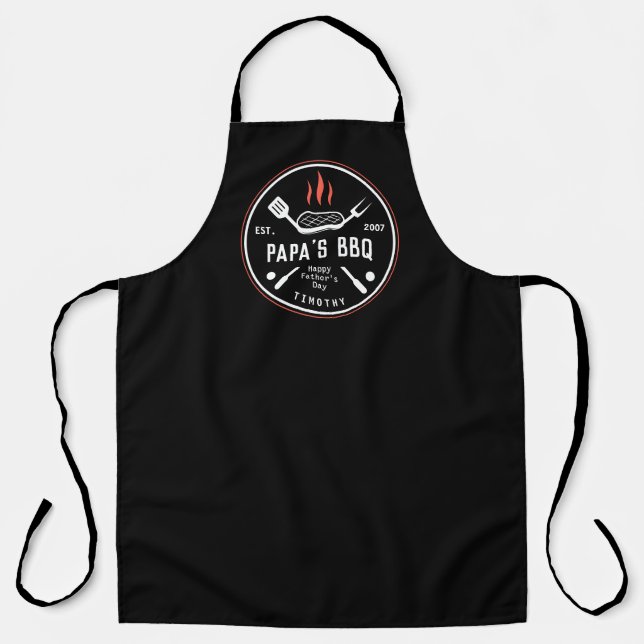 Papa's BBQ Personalised Father's Day Apron (Front)