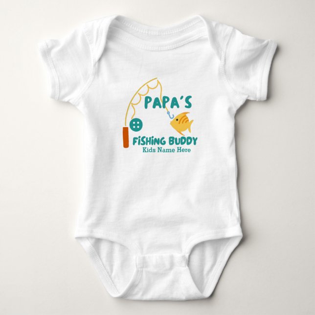 Papa's Fishing Buddy Baby  Bodysuit (Front)