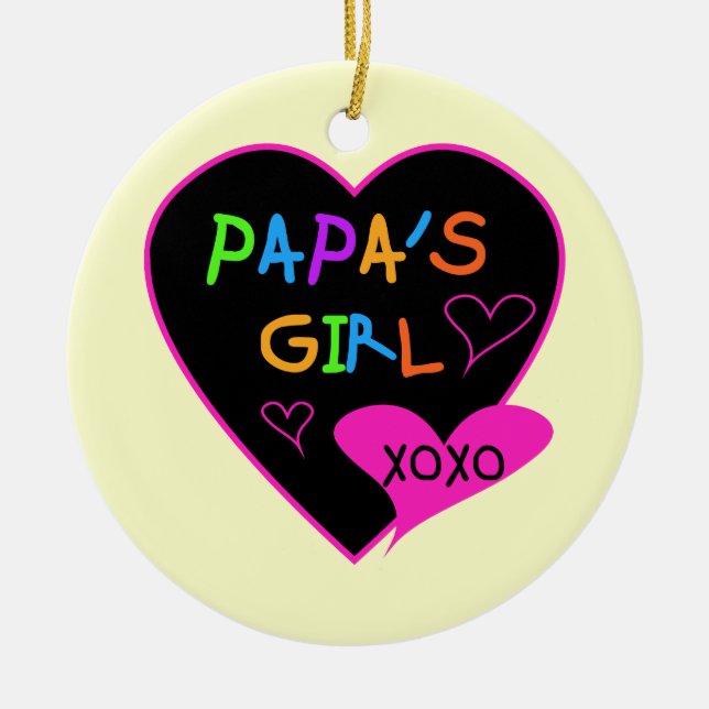 Papa's Girl Tees, Hats, Mugs, Buttons, clothing Ceramic Tree Decoration (Front)