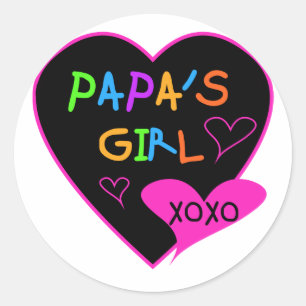 Papa's Girl Tees, Hats, Mugs, Buttons, clothing Classic Round Sticker