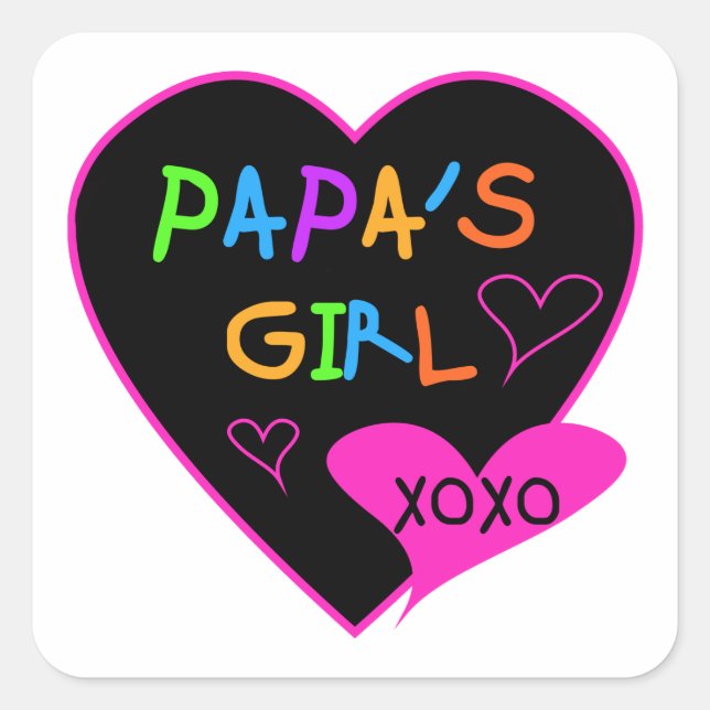 Papa's Girl Tees, Hats, Mugs, Buttons, clothing Square Sticker (Front)