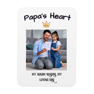 Papa's Heart - Personalised First Father's Day Pho Magnet