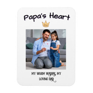 Papa's Heart - Personalized First Father's Day Pho Magnet