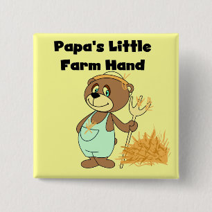 Papa's Little Farm Hand Tshirts and Gifts 15 Cm Square Badge
