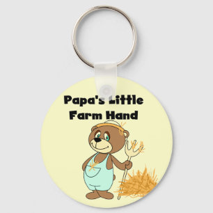 Papa's Little Farm Hand Tshirts and Gifts Key Ring