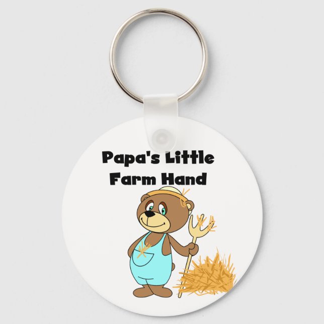 Papa's Little Farm Hand Tshirts and Gifts Key Ring (Front)
