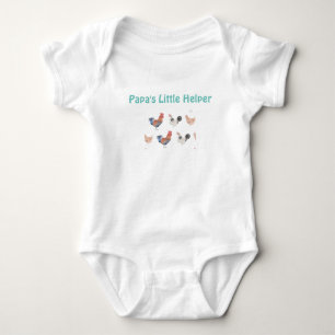 Papa's Little Helper Rooster With Hen Baby Bodysuit
