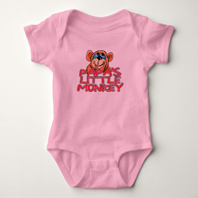 Papa's Little Monkey Baby Bodysuit (Front)