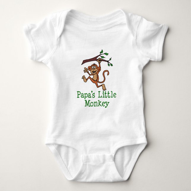 Papa's Little Monkey Baby Bodysuit (Front)