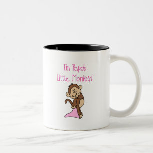 Papa's Little Monkey - Pink Tshirts and Gifts Two-Tone Coffee Mug