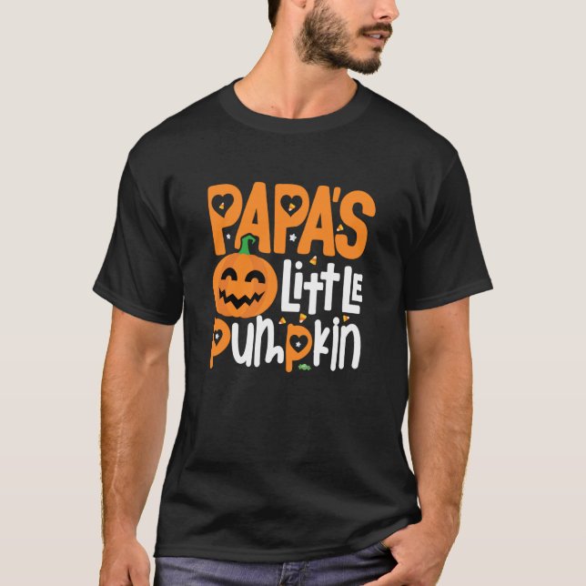Papa's Little Pumpkin Halloween Shirt Cute Kids Pu (Front)